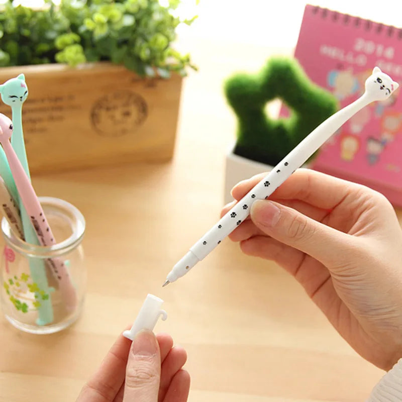 cartoon Cat Gel Pen kawaii stationery pens Office supplies Writing pen school student supplies the gift of the child