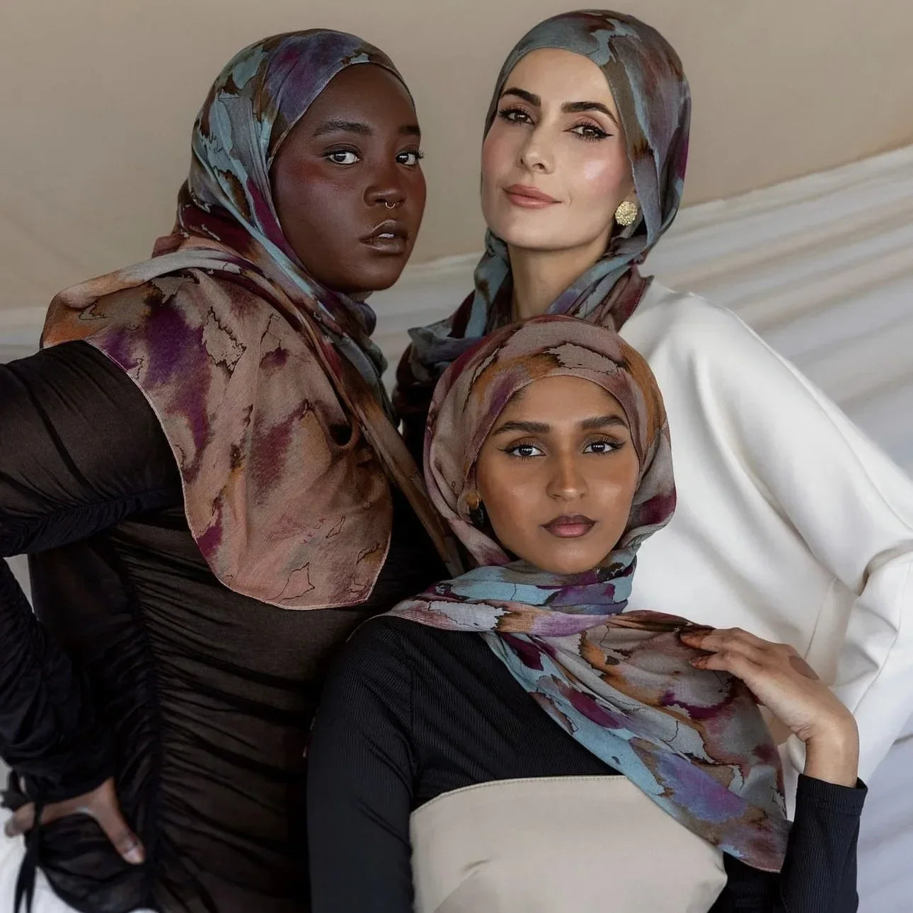 Hot-selling Muslim Premium Modal Ombre Hijab Tudung Cotton Watercolour Modal Shawl Hijab Muslim Women Scarf 180*80cm