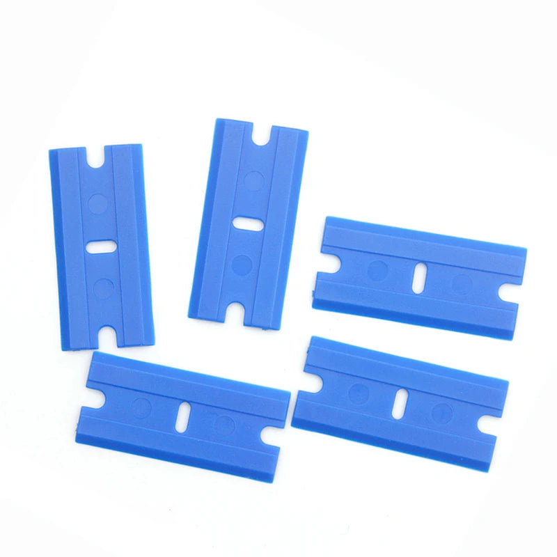Double Edge Razor Blade Scraper with 20PCS Blades Car Stickers Remover Window Glass Stove Decals Labels Paint Cleaning Shovel