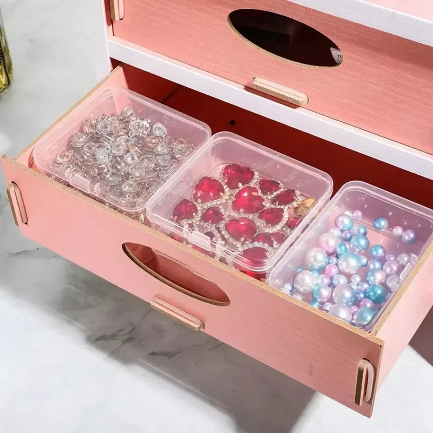 6/60PCS Mini Plastic Box Transparent Square Storage Container Case Portable Packaging Display Box Packaging for Jewelry Beads