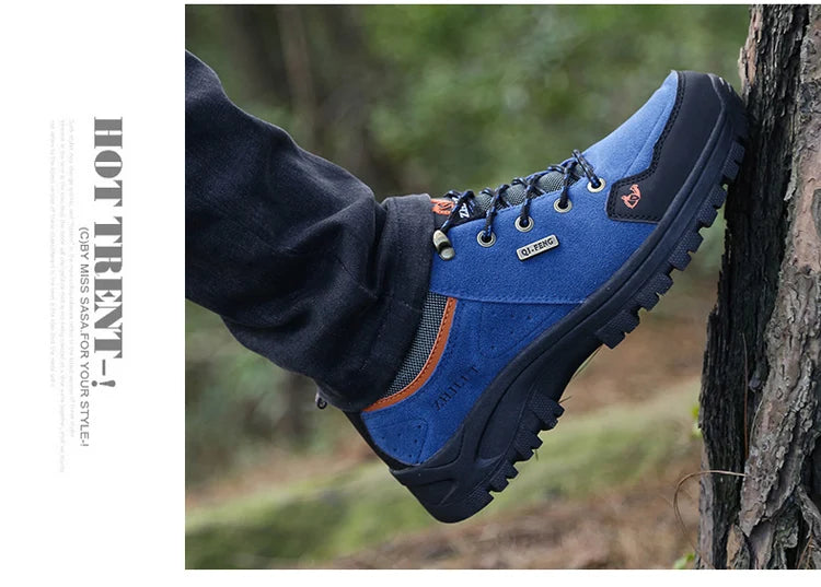 High Quality Outdoor Walking Sneakers Rubber Sole Suede Leather Men Hiking Shoes Durable Leather Climbing Shoes Zapatillas 36-47