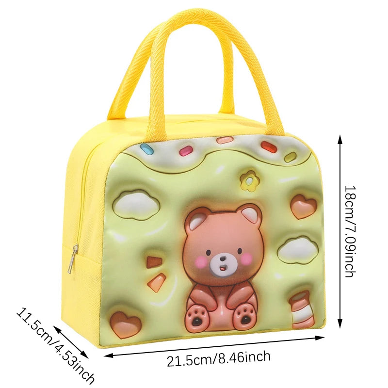 Cartoon Kawaii Portable Fridge Thermal Bag Women Children's School Thermal Insulated Lunch Box Tote Food Small Cooler Bag Pouch