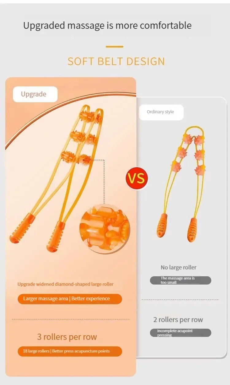 Back Massager Rollers Rope for Back and Neck Manual Massage with Muscle Recovery Massage Tools Relaxation Relief Stress Массажер
