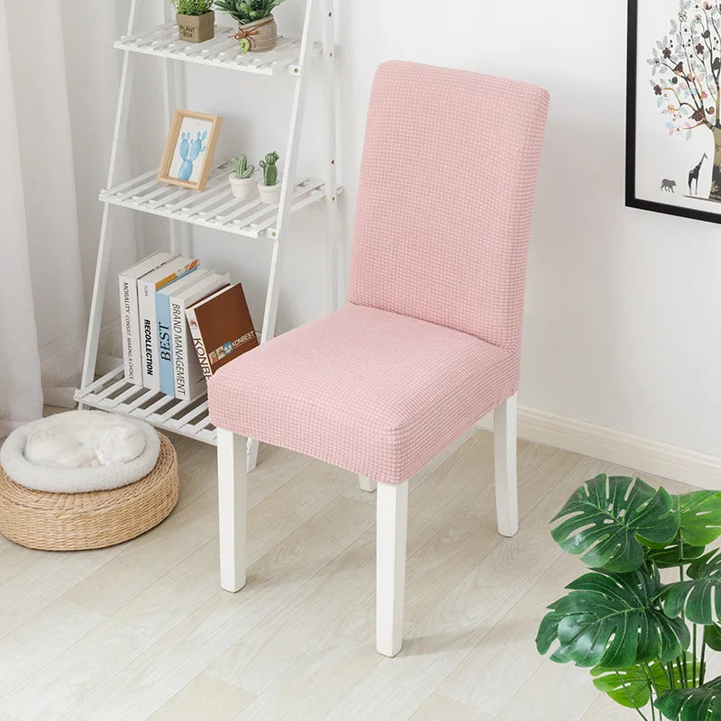 Spandex Dining Room Chairs Cover Jacquard Waterproof Cover For Chairs Washable Parsons Adjustable Seat Covers 2 4 6Set