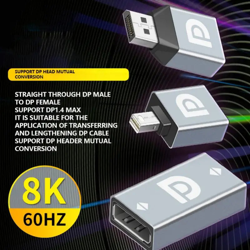 RYRA DP 1.4 HDMI-compatible Adapter Mini Display Port Converter Female To Male 8K 60Hz For Laptop Computer Monitor Projector