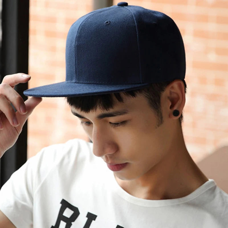 Hip Hop Style Flat Brim Sun Caps Male Baseball Hat Solid Color Summer Men's and Women's Outdoor Cycling Caps Sunproof Sport Caps