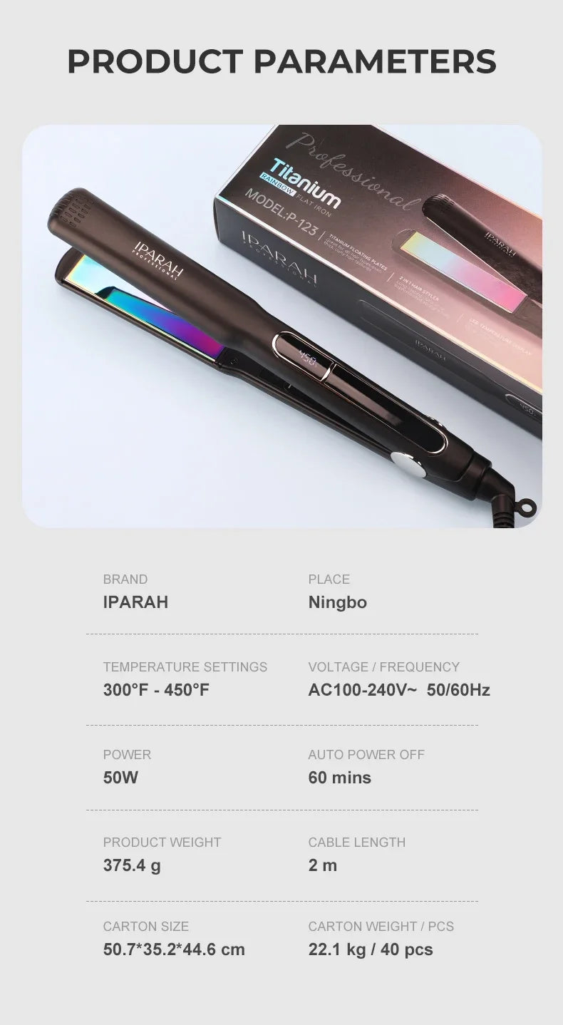 IPARAH Hair Straightener Professional Straightener for Hair Women Electric Hair straightening Brushes Barber Salon Tools P-123