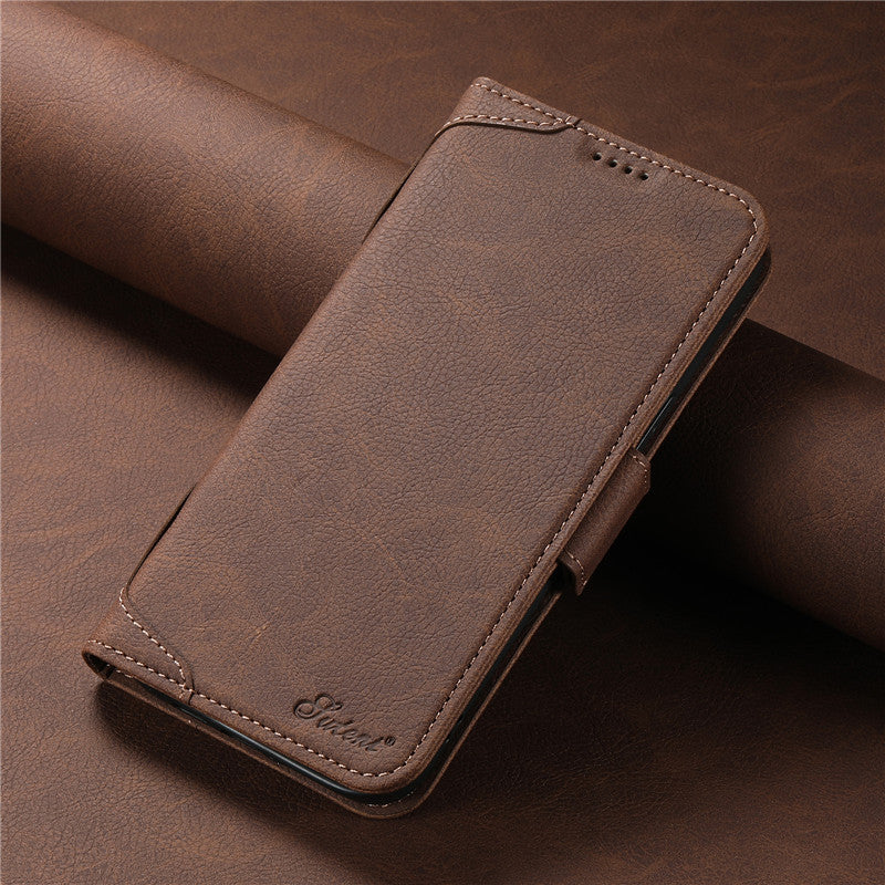 EUCAGR Magsafe Business Leather Wallet Phone Case For iPhone 12 13 14 15 Pro Max Plus 15Plus 14Pro With Flip Card Holder Cover