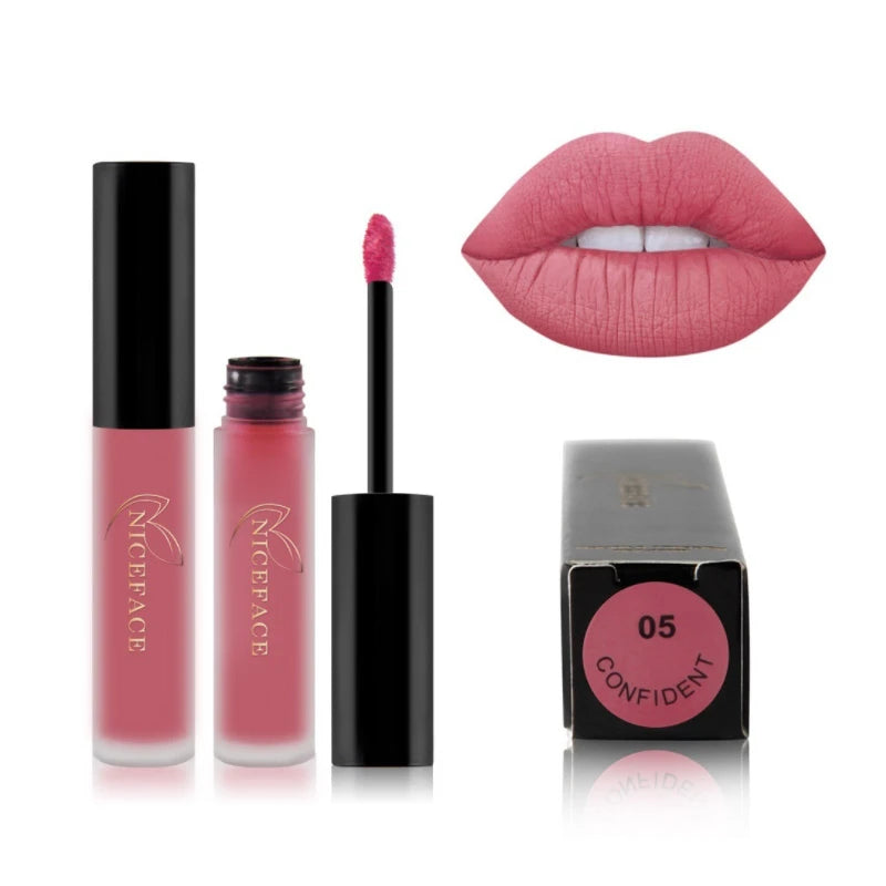 NICEFACE 29 Colors Liquid Lipstick Makeup Waterproof Matte Red Lip Gloss Long Lasting Nude Lip Tint Makeup Pigment Cosmetics