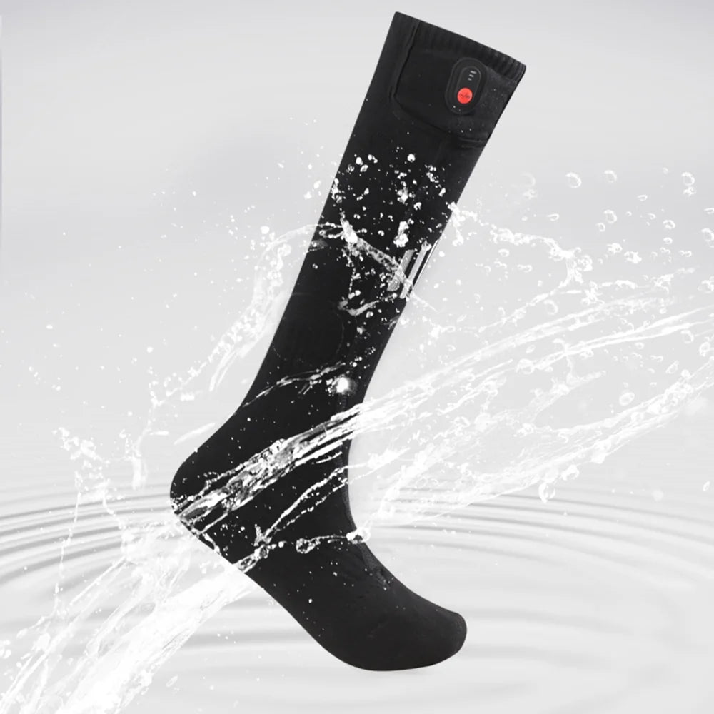 Electric Heated Socks With Battery Case Winter Warm Heating Socks 65℃ Snowmobile Heated Skiing Sock Controllable Buttons outdoor