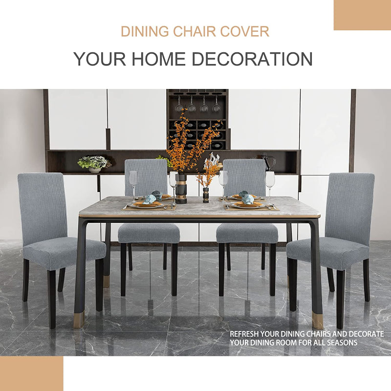 Spandex Dining Room Chairs Cover Jacquard Waterproof Cover For Chairs Washable Parsons Adjustable Seat Covers 2 4 6Set