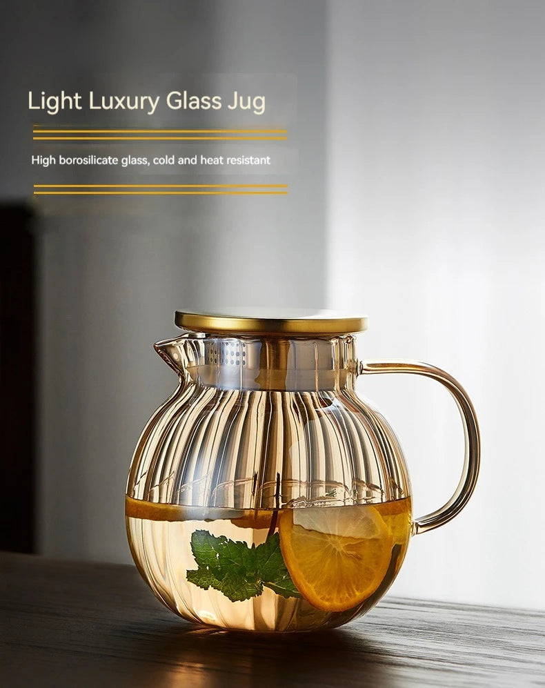 Heat Resistant Glass Teapot Infuser Chrysanthemum Tea Kettle Kung Fu Teawear Set Puer Oolong Pot Pumpkin Teapot
