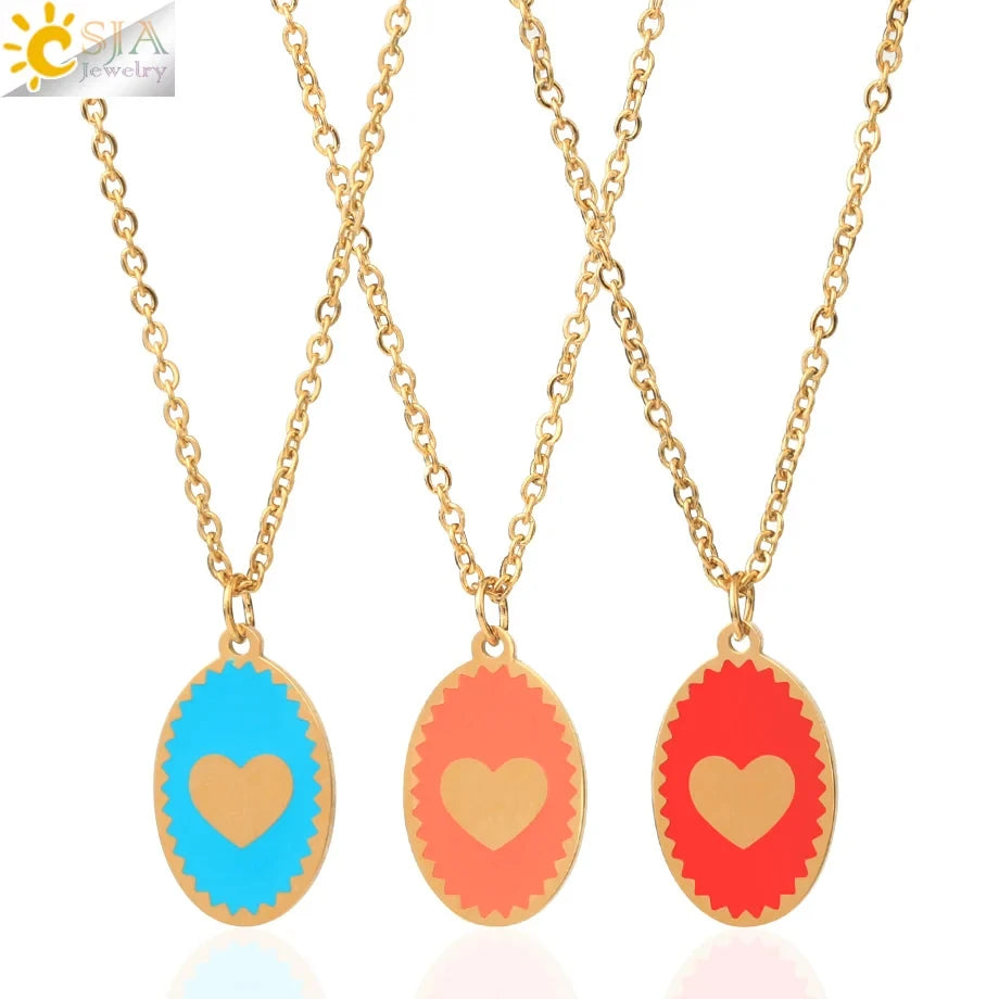 CSJA Fashion Thin Chain Stainless Steel Bracelet for Women Gold Color Cross Charm Enamel Bracelets Summer Jewelry Gift T100
