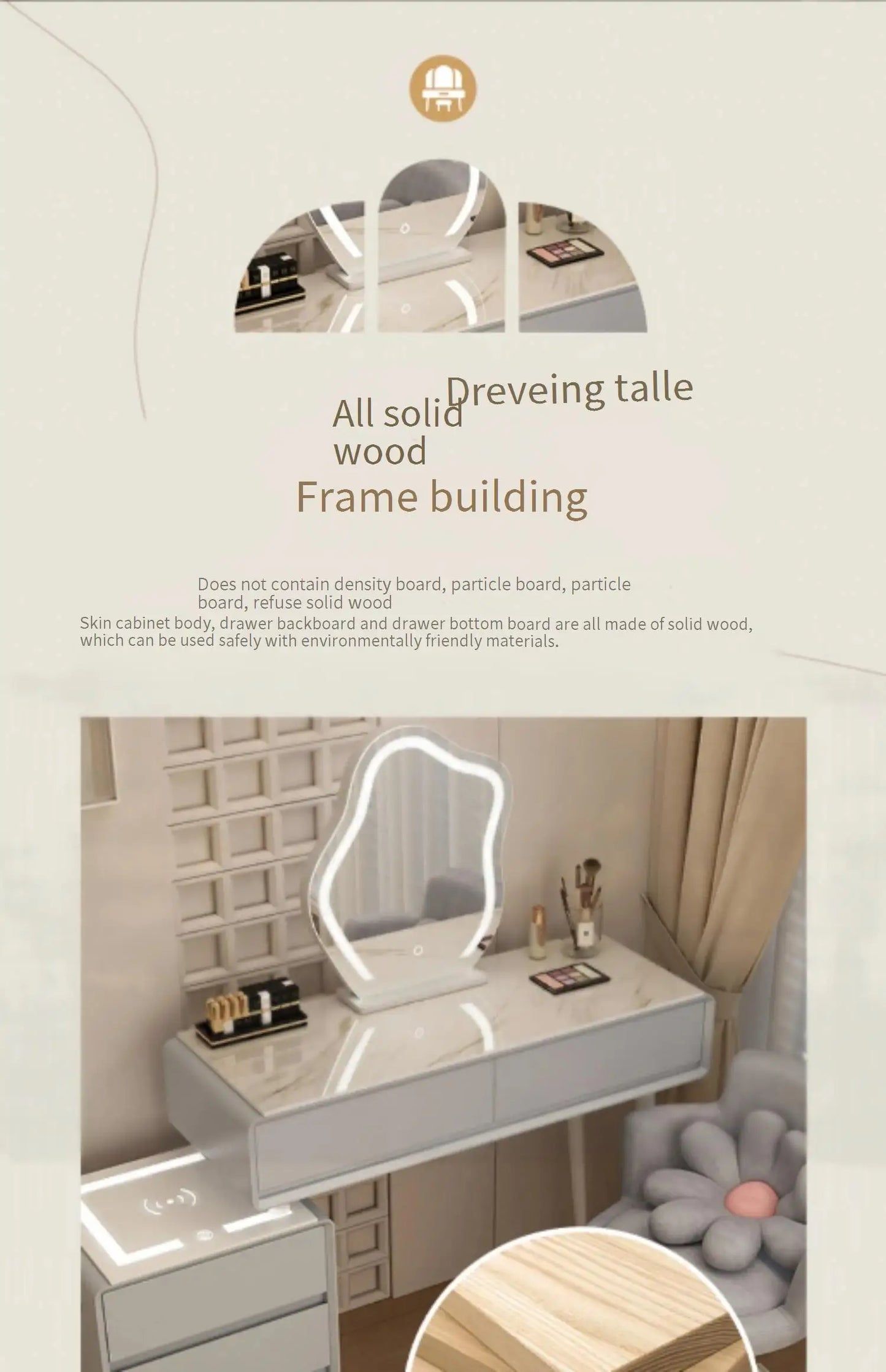 Organizer Wood Dressers Hotel Desk Storage Mobiles Organizer Dressers Sideboards Mirror Makeup Meubles De Chambre Bedroom Set