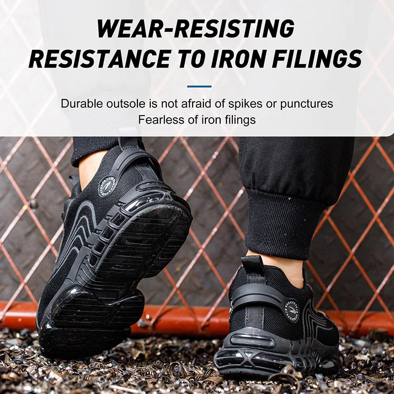 Rotating Button Safety Shoes Men Work Sneakers Indestructible Shoes Puncture-Proof Protective Shoes Work Boots Steel Toe Shoes