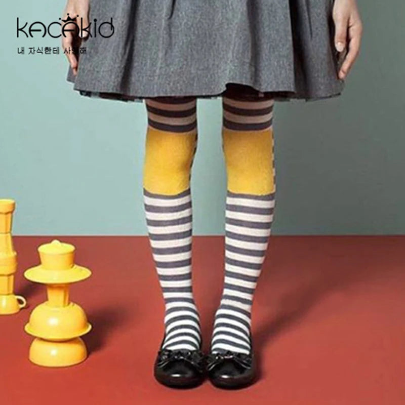 Baby Girls Pants Tights 1-7Y Kids New Autumn Winter Warm Cute Cartoon Big Eyes Pant Long Stockings Velvet Stock For Girls