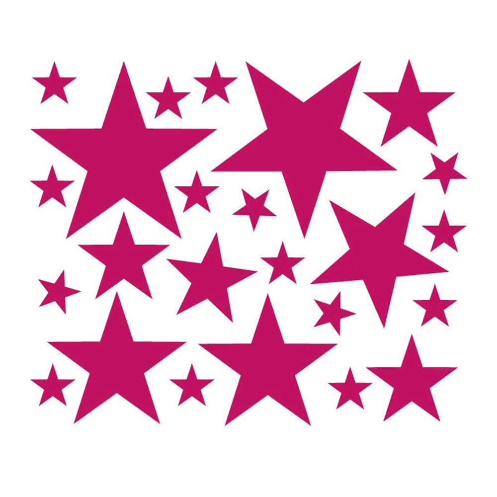 24 PCS Solid Stars Car Styling Decor Vinyl Decals And Stickers Waterproof Tunning ACCESSORIES Bumper Windows Decoration Parts