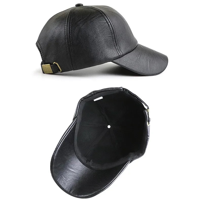 Fashion Men PU Leather Beret Autumn Winter Visor Flat Cap Thicken Warm Hat Berets Vintage England Newsboy Caps Higher Quality
