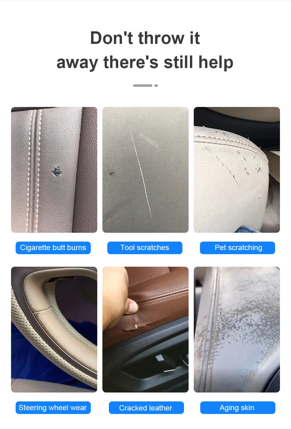 Car Liquid Leather Repair Kit Leather Skin Refurbish Tools For Car Seat Coats Sofa Holes Scratches Cracks Restoration