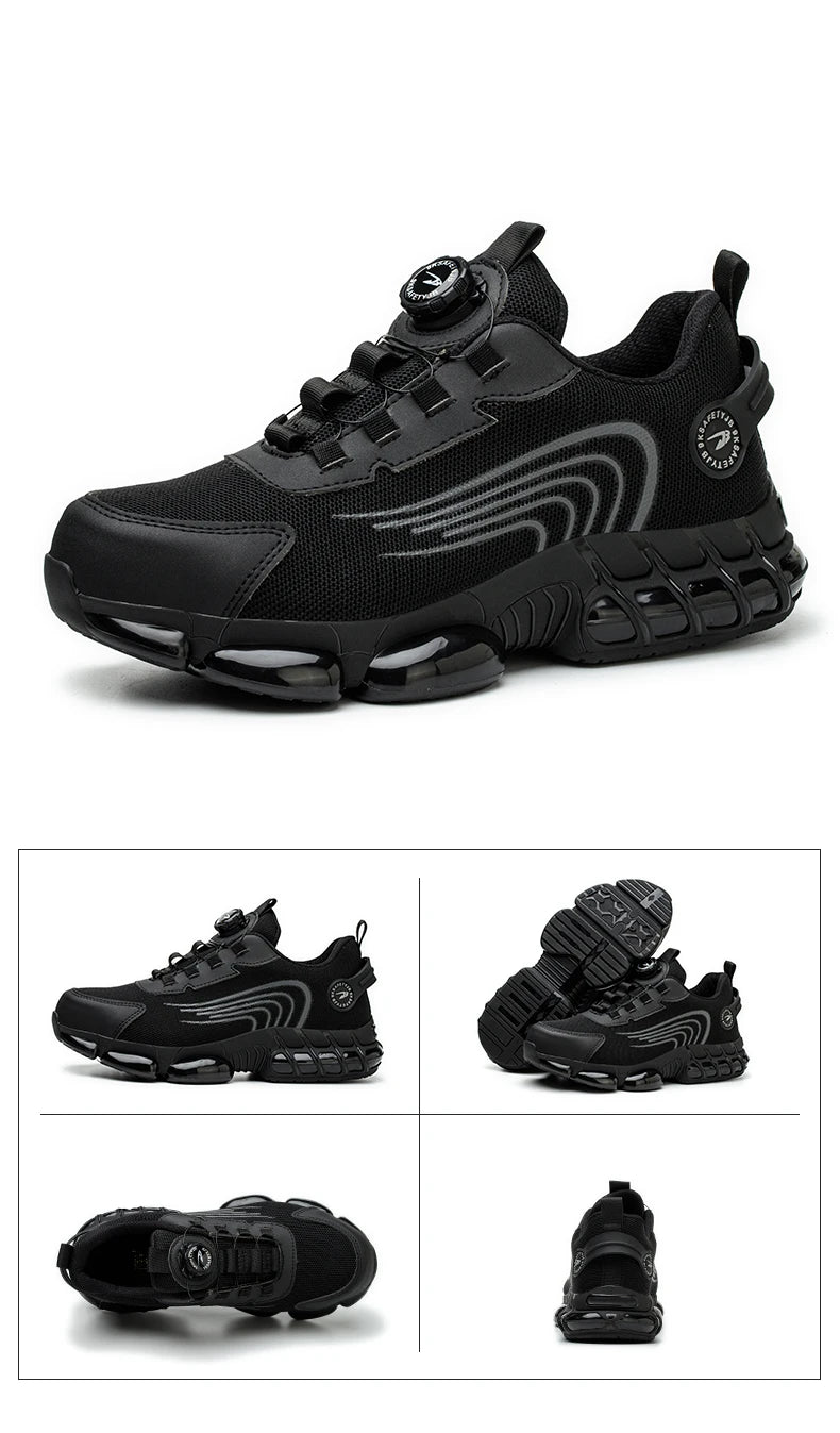 Rotating Button Safety Shoes Men Work Sneakers Indestructible Shoes Puncture-Proof Protective Shoes Work Boots Steel Toe Shoes
