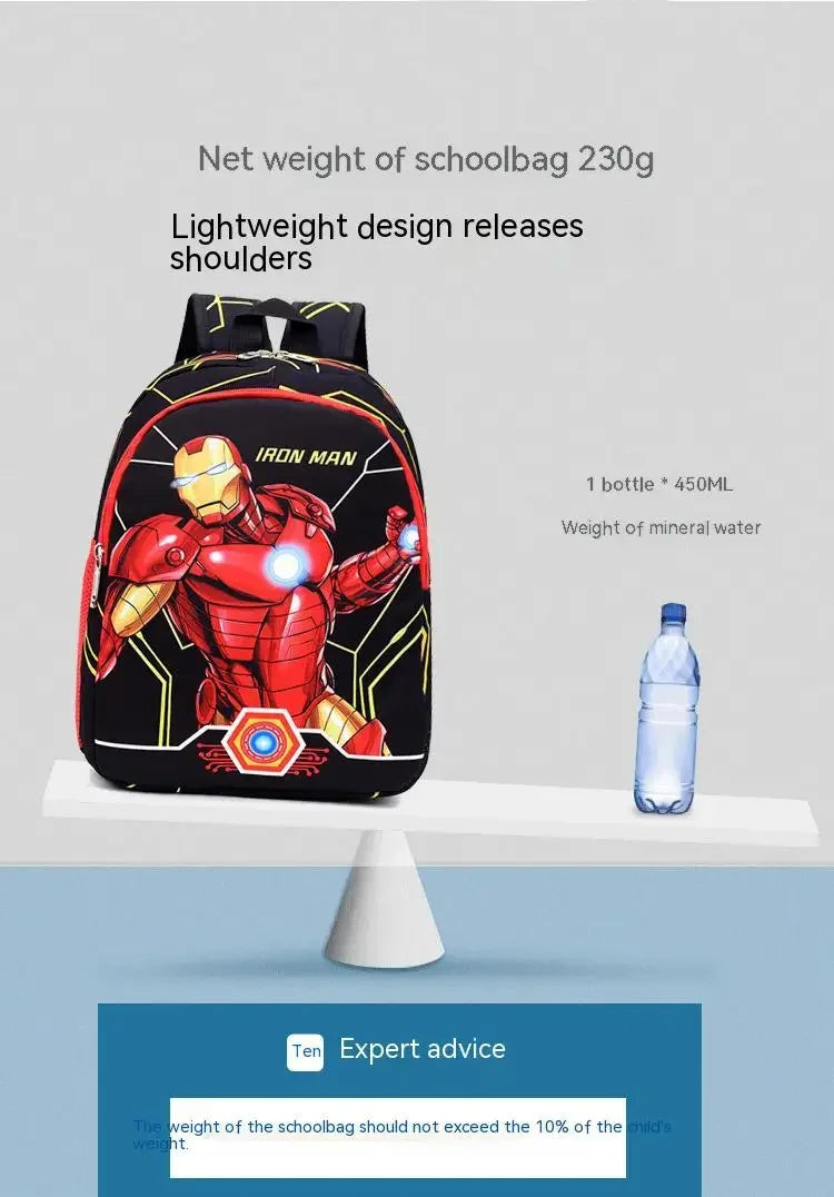 Children schoolbag spider backpack weight-reducing kindergarten Iron Man backpack cartoon large capacity boys and girls backpack
