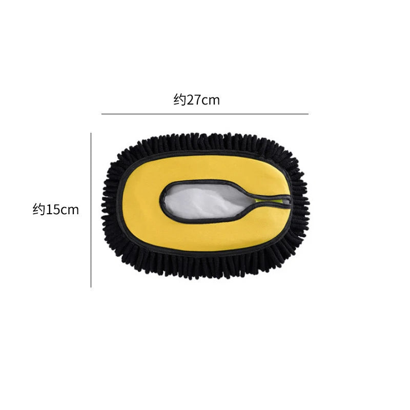 Car Cleaning Brush Mop Kit Wash Brush Car Wash Brush Chenille Microfiber Telescopic Long Handle Cleaning Mop Car Cleaning Tool