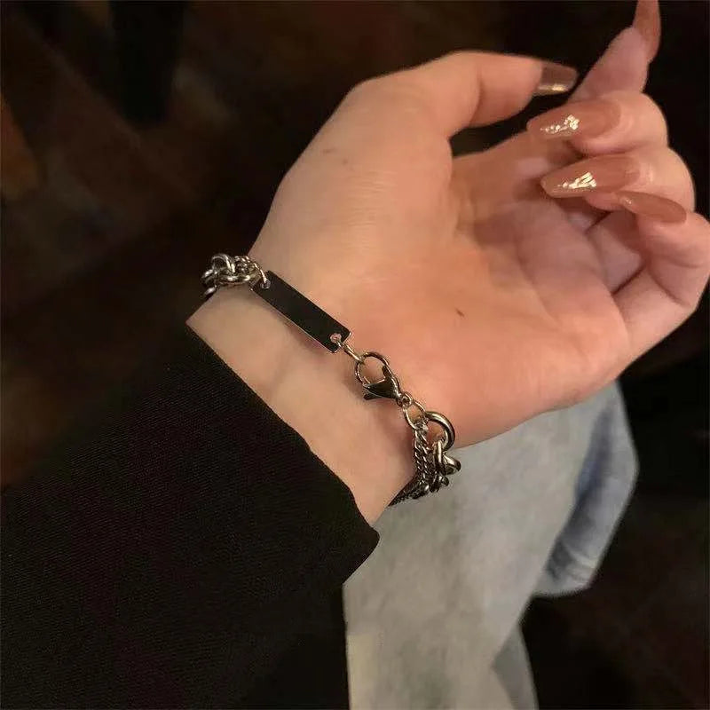 Gold Color Bracelet Set of Four Stainless Steel Sequins Rhinestone Bracelet Combination for Women Chain Bracelet Jewelry Gifts