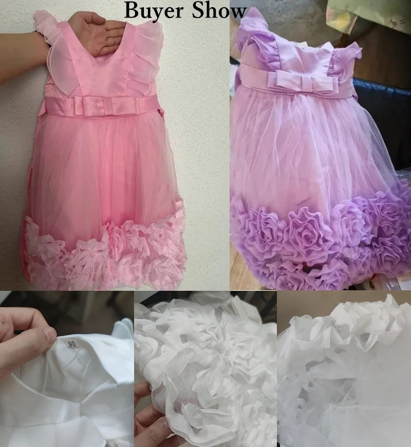 Cute Baby Girls Princess Dress for Party Toddler Summer Tutu Kids Wedding Birthday Dresses for 1-5Y Flower Girl Fluffy Gala Gown