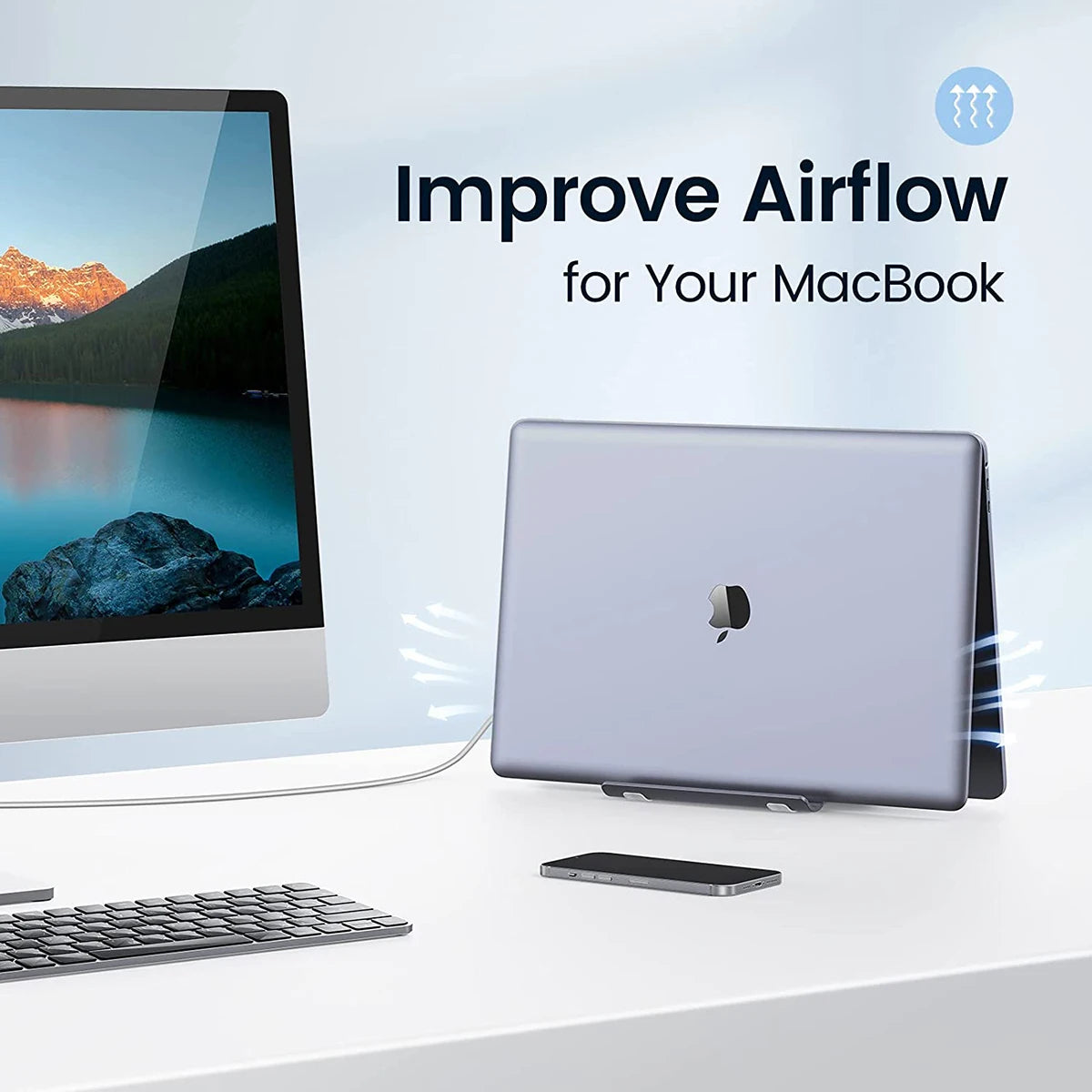 ORICO Aluminum Vertical Laptop Stand Gravity Locking Holder Desktop Notebook Stand Tablet Stand for Storage MacBook Dell Samsung
