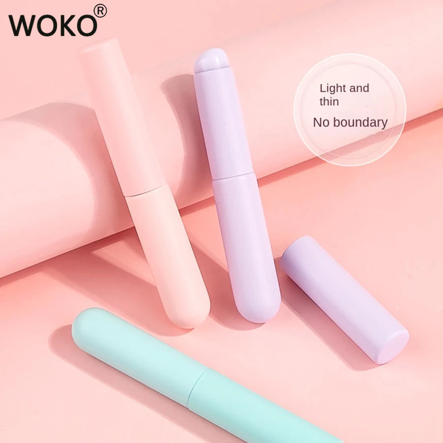 Upgrade Silica Gel Lip Brush with Cover Portable Lipstick Brush Macaron Color Mini Makeup Brush Crease Concealer Makeup Tool