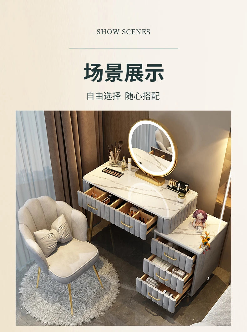 Items Makeup Dressing Table Box Container Drawer Nordic Organizer Dressing Table Mirrors Woman Coiffeuse Dressers For Bedroom