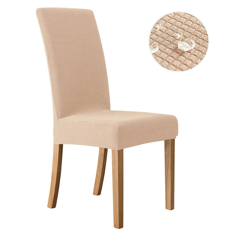 Spandex Dining Room Chairs Cover Jacquard Waterproof Cover For Chairs Washable Parsons Adjustable Seat Covers 2 4 6Set