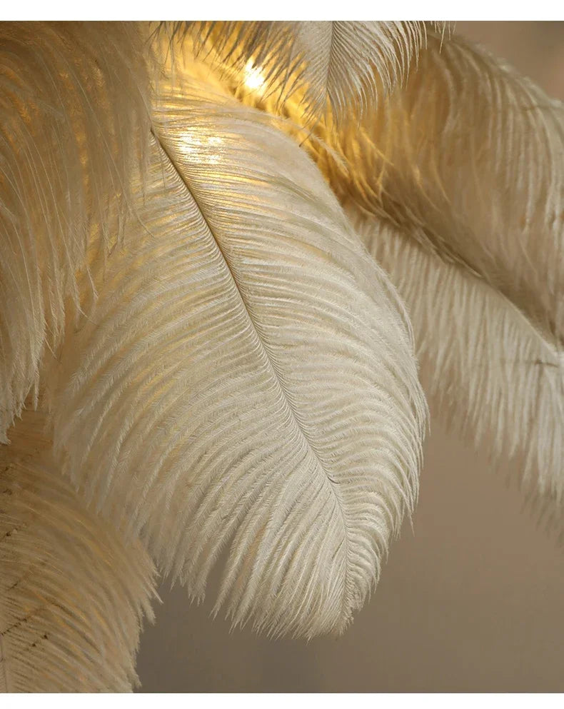 Nordic Feather Floor Lamp Light Luxury Internet Celebrity Ostrich Ins Live Broadcast Room Decoration Atmosphere Table
