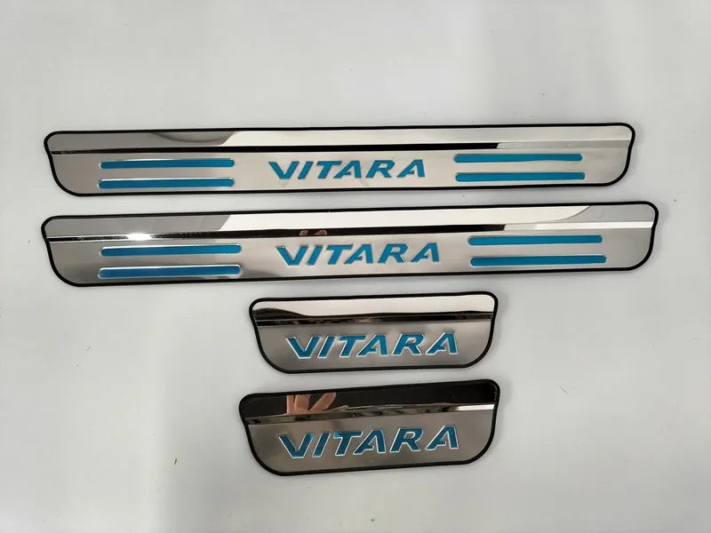 4Pcs/Lot Auto Stainless Steel Scuff Plate Decoration Cover Door Sill Pedal For 2015-2021 Suzuki VITARA LY Car Accessories