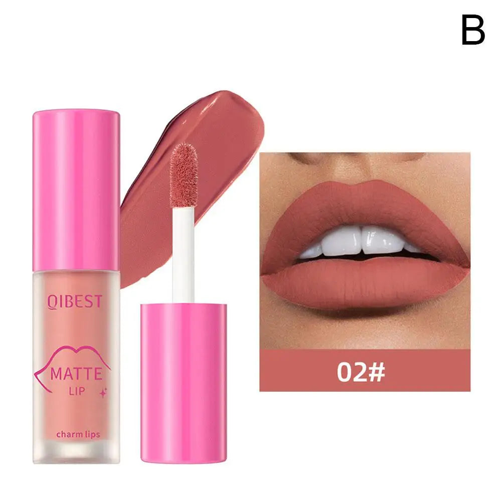 Dark Brown Lip Glaze Matte Liquid Lipstick Makeup Waterproof Gloss Cosmetics Tint Sexy Velvet Lip Pigment Red Lasting Lip O2s8