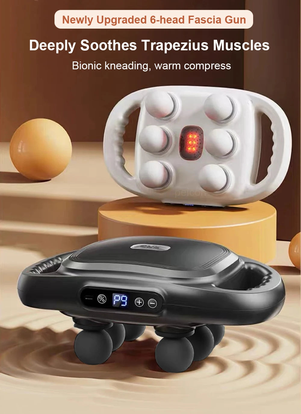 Fascia Gun 6 Heads Massage Gun Muscle Relaxation Electric Massager Deep Tissue Muscle for Pain Relief for the Whole Body