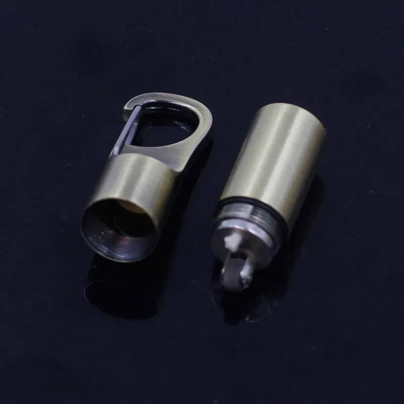 Capsule Gasoline Lighter Outdoor Key Chain Buckle Lighter Inflated Wheel Hanging Small Lighter Tools Mini Kerosene Lighter