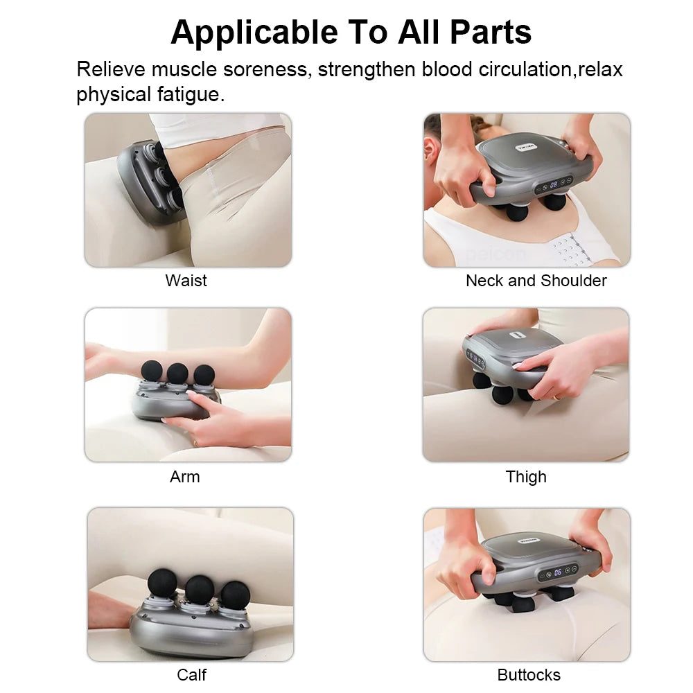 Fascia Gun 6 Heads Massage Gun Muscle Relaxation Electric Massager Deep Tissue Muscle for Pain Relief for the Whole Body