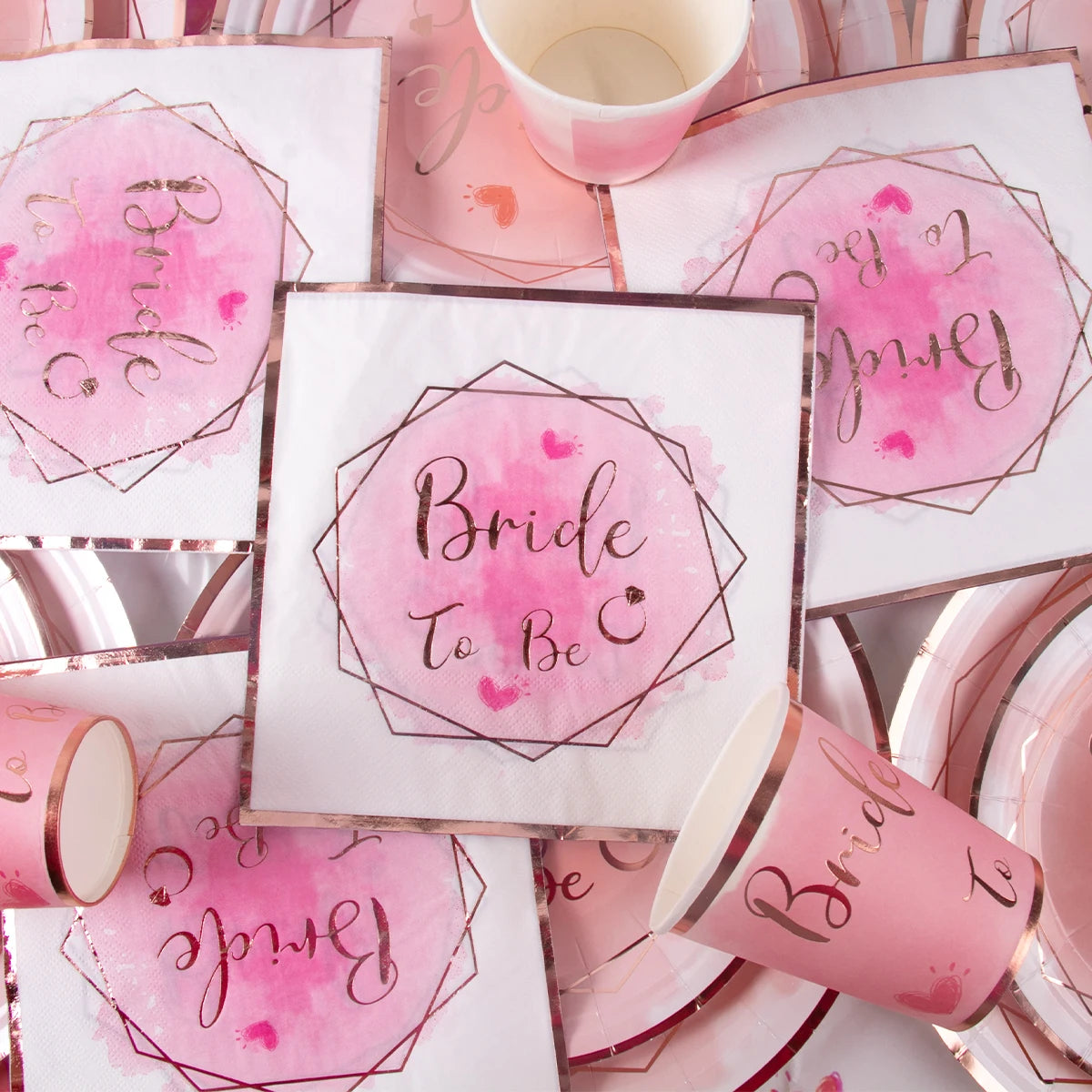 Bridal Shower Decorations Bride to Be Disposable Tableware Set Plate Cup Napkins Decor Bachelorette Party Hen Night Supplies