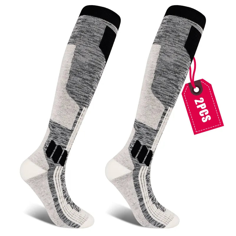 DAY WOLF Merino Wool Ski Socks High Quality Professional Men/Women Outdoor Hiking Socks Thicken Terry Warm Knee High Long Socks