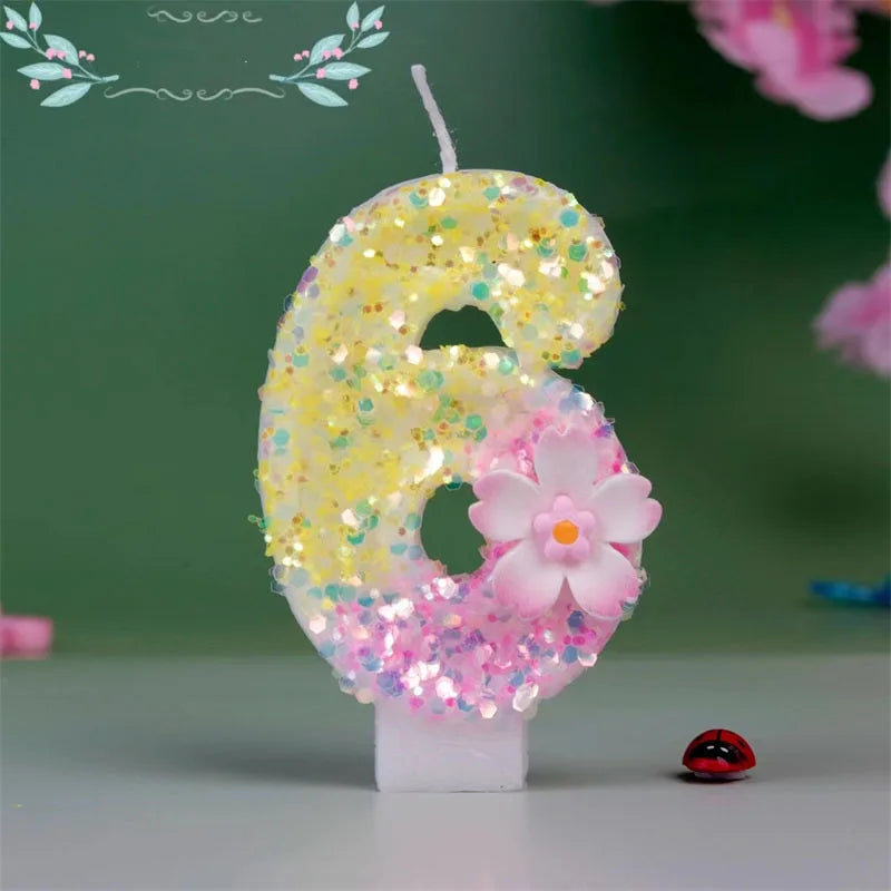 Flower Housewarming Gift Birthday Mini Girl Number Candle Child Cake Decoration Girl Party Supplies Folk Day Votive Candles