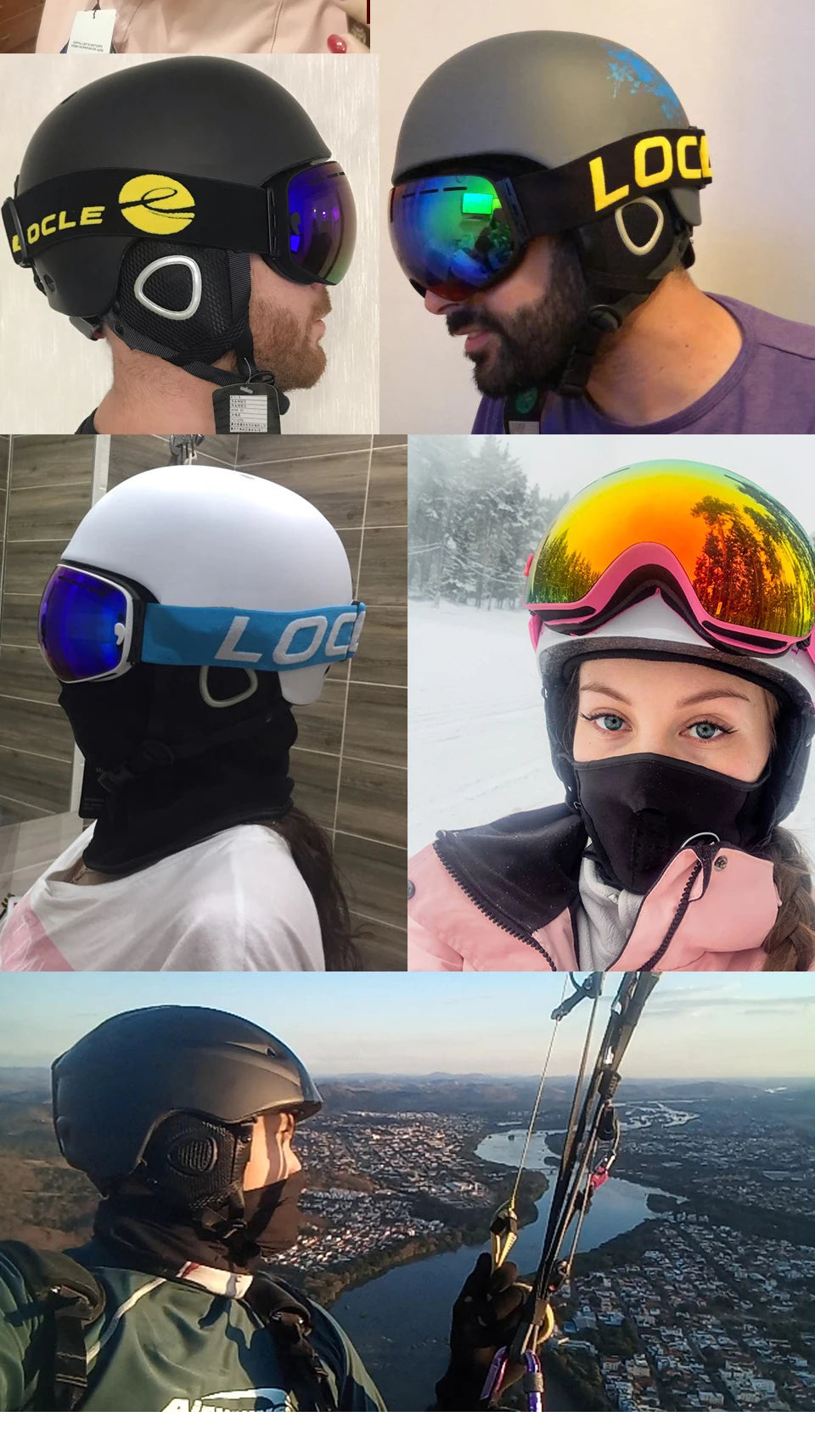 LOCLE Ski Helmet Men Women Integrally-molded Children Kids Skiing Helmet Skateboard Ski Snowboard Motorcycle Snowmobile Helmet