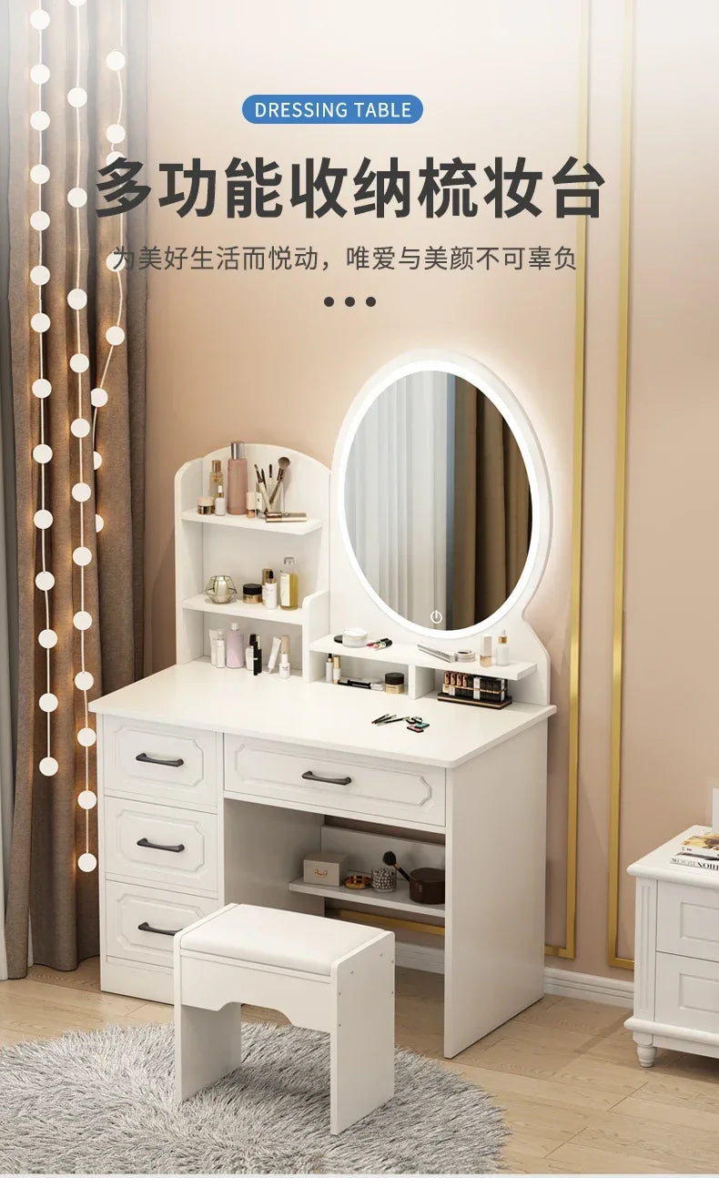 Drawer Dresser Cabinet Dressing Table Girl Handles Storage Vanity Chair Dressing Table High End Coiffeuse Bedroom Furniture