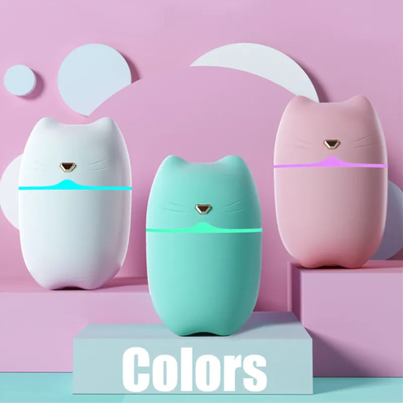 hot sale 350ml Cute Cat Air Humidifier Diffuser USB Mist Maker Mini Humidificador with night light