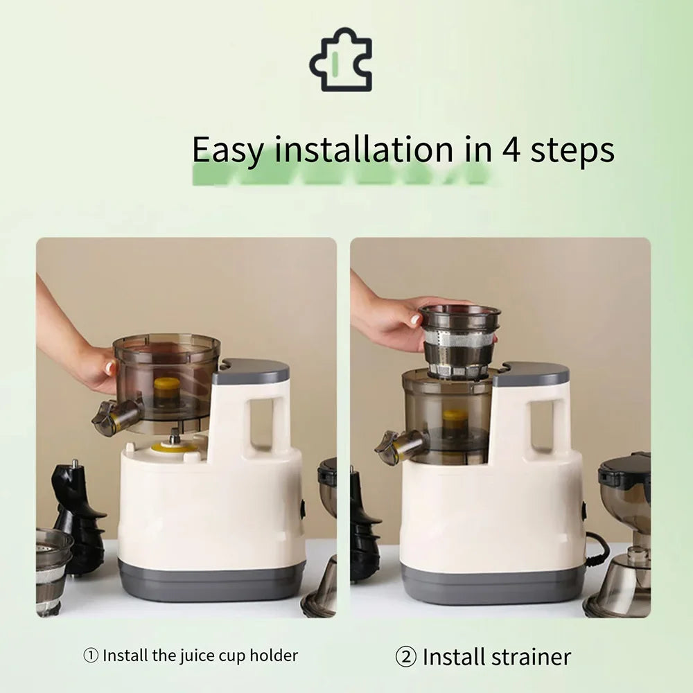 Houselin Slow Cold Press Juicer Machines Vegetable and Fruit, 500W Slow Masticating Juicer Machines with 7-inch Large Feed Chute