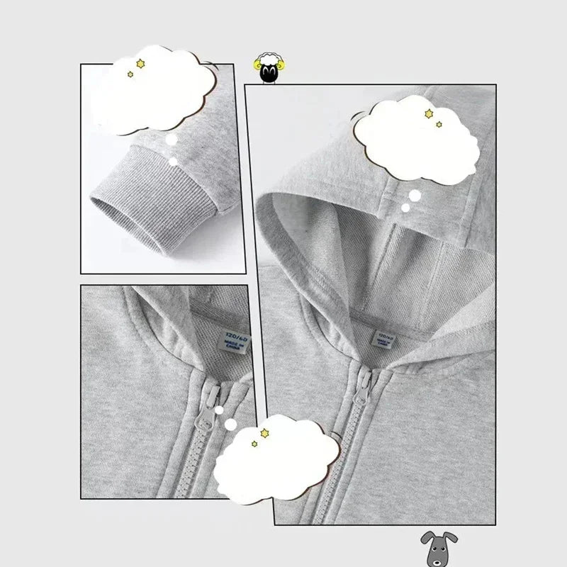 Kawaii Sanrio Cinnamoroll Cartoon Zip Up Hooded Coats Women Winter Casual Loose Warm Jackets Cute Anime Parent-Child Clothing