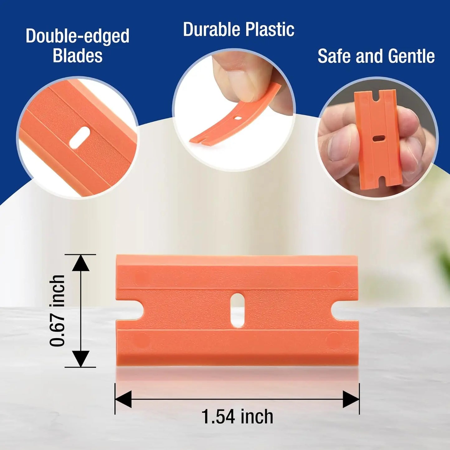 Double Edge Razor Blade Scraper with 20PCS Blades Car Stickers Remover Window Glass Stove Decals Labels Paint Cleaning Shovel