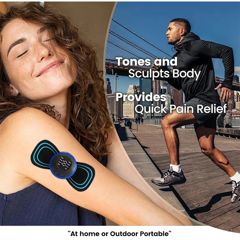Rechargeable Electric Body Neck Massager Mini Cervical Waist Back Massage Patch Stimulator Massageador Portable Gel Pad Sticker