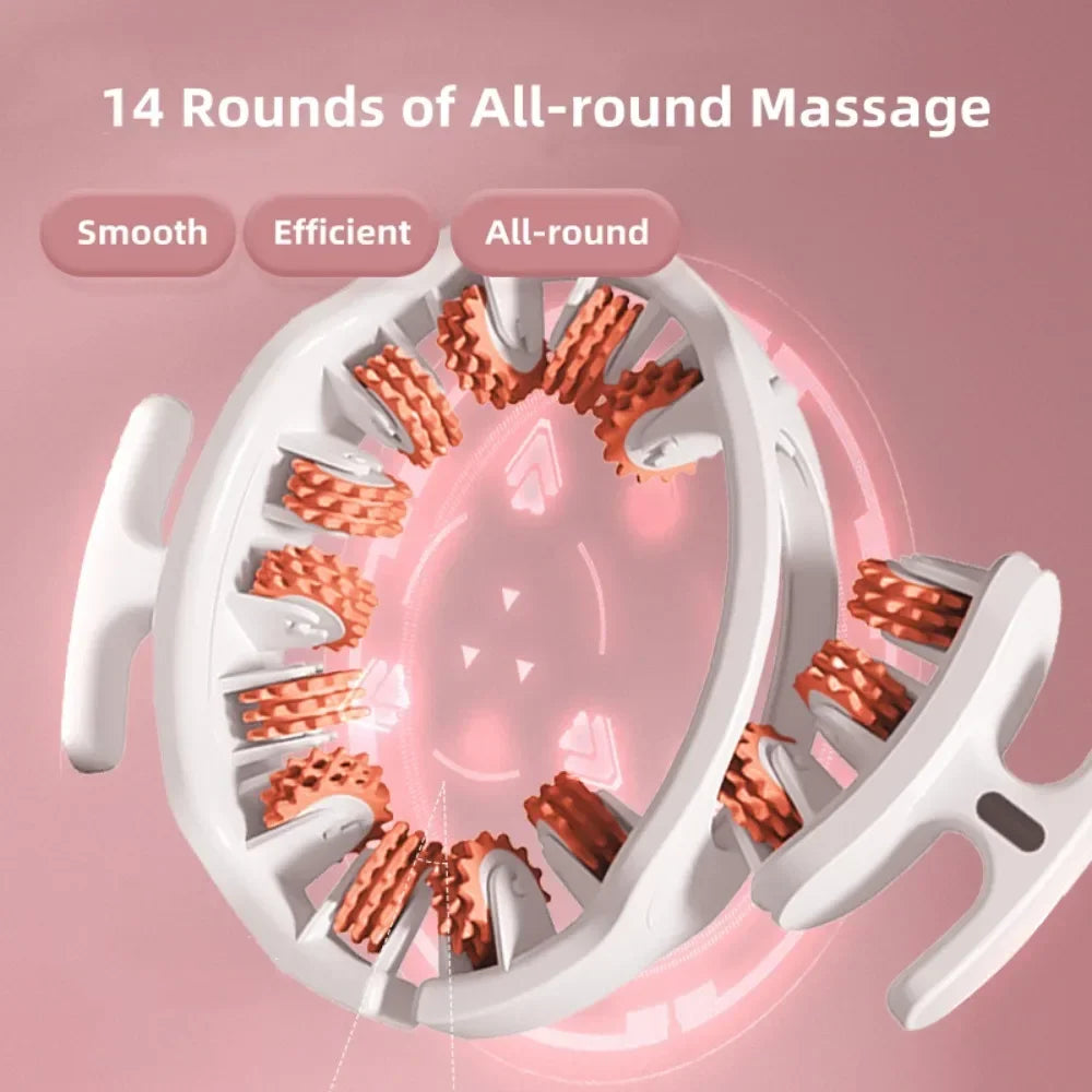 Round Ring Leg Massager Anticellulite 14 Wheels Full-coverage for Neck Shoulder Abdominal Muscle Massage Roller Body Slimming