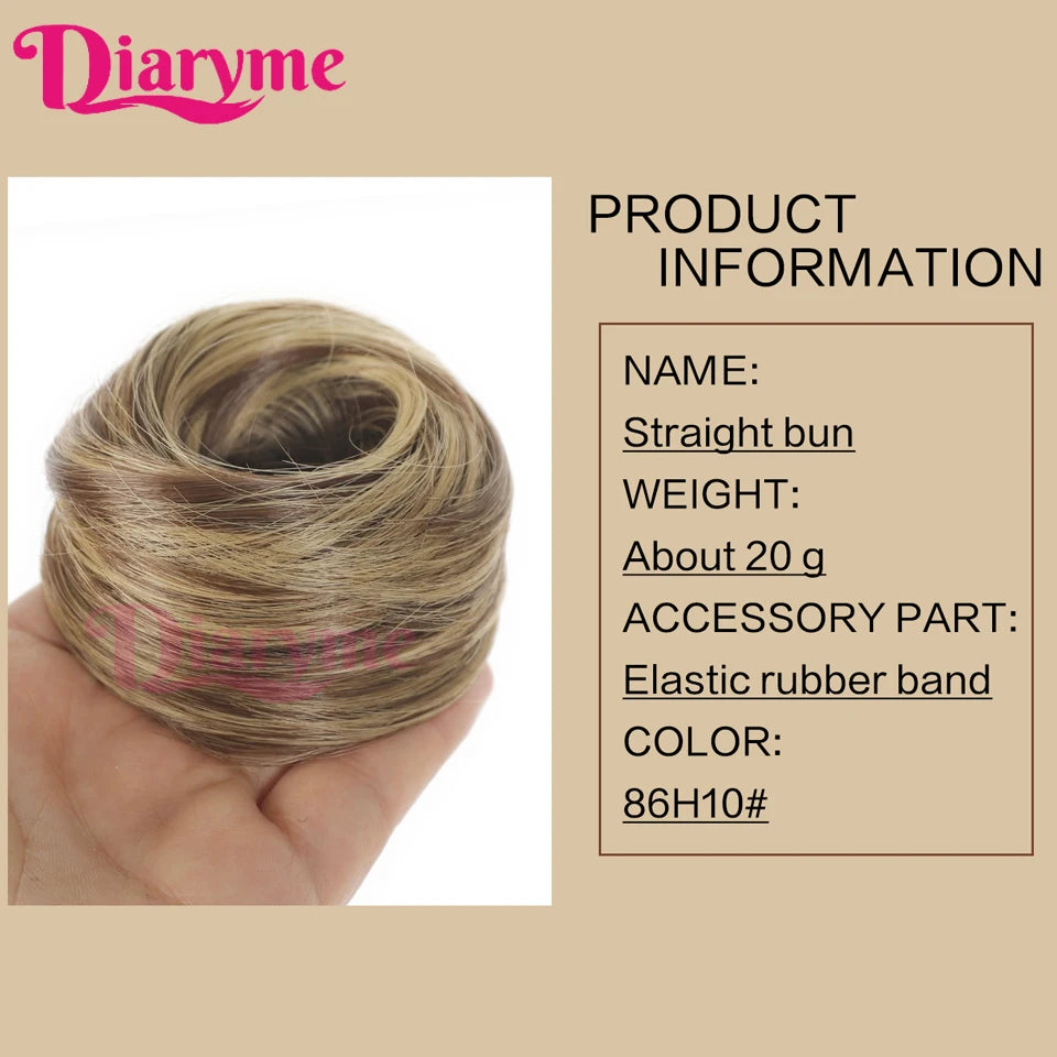 Synthetic Hair Bun Woman Straight Updo hair tie Elastic Rubber Band Chignon Hairpiece Extensions Hair Bands Natural Hairpiece fo